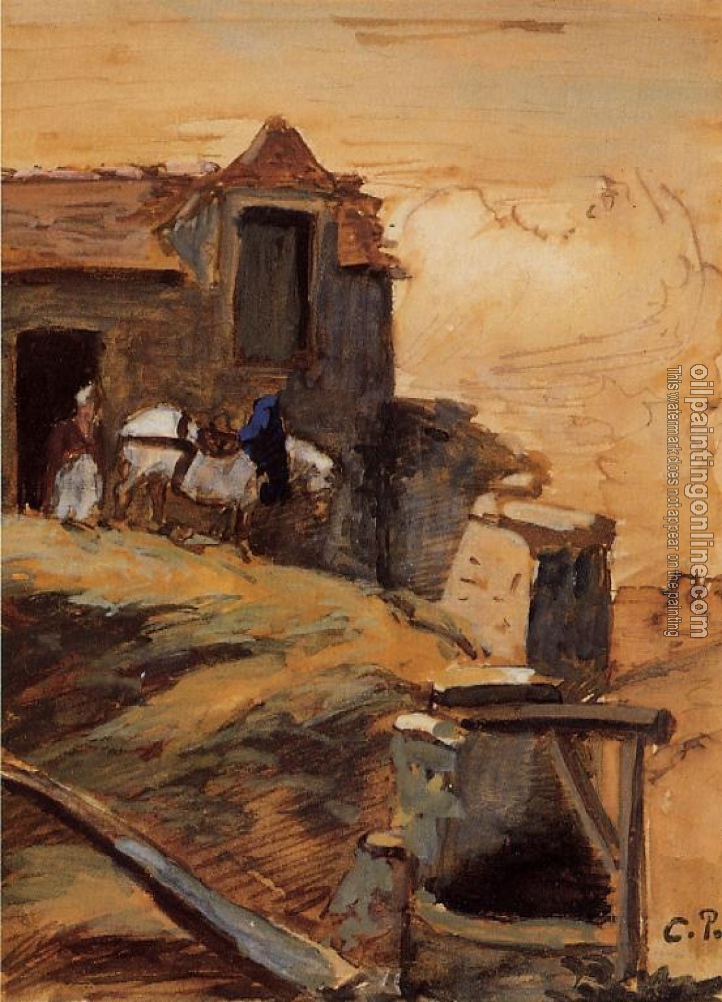 Pissarro, Camille - White Horse on a Farm